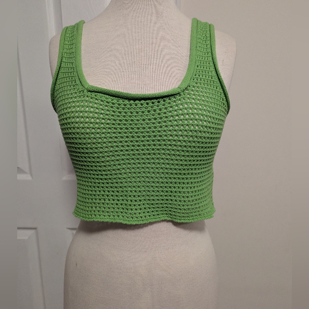 Lulu's Vibrant Green Knit Crop Top